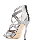 metallic stiletto sandals