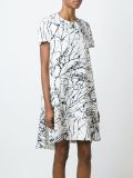 twig print short sleeve dress