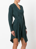 handkerchief hem wrap dress