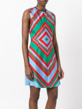 geometric print flared dress