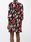 hearts print flared dress