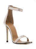 metallic ankle strap sandals