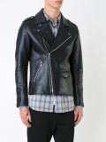 zipped biker jacket