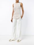 Sleeveless Mesh-Stitched Top