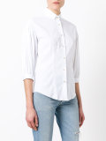 crop sleeve button-up shirt