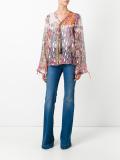 beaded tassel lace up blouse