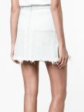 Asymmetric Frayed Denim Skirt