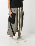 striped detail drop-crotch trousers