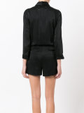 ruffle placket patterned playsuit