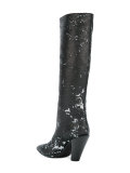 sequined knee high boots