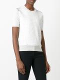 textured panel shortsleeved T-shirt