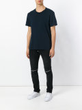 zipped knee skinny jeans