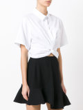 twist-front cropped shirt