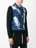bleached splatter denim vest