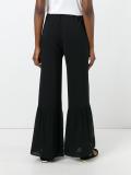 ruffled sheer detailing trousers