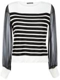 sheer sleeves knitted blouse