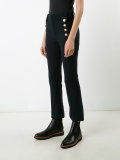 buttoned high-waisted trousers