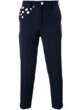 pin detail cropped trousers