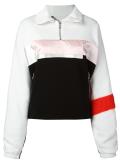 zipped neck loose-fit jumper