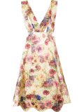 floral print suspender skirt
