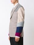 plaid contrast sleeve blazer