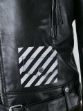 diagonal stripe biker jacket