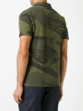 camouflage print polo shirt