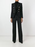 pinstripe boot-cut trousers