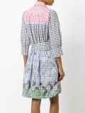 embroidered patch checked dress