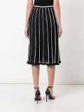 stripe panel midi skirt 