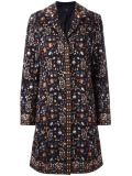 embroidered single breasted coat 