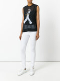 mesh overlay sleeveless top