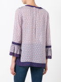 geometric print shift blouse