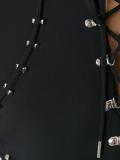 stud embellished lace-up sleeveless gown
