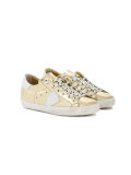 metallic logo patch sneakers