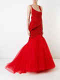 asymmetric neck gown 
