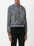 zebra pattern bomber jacket