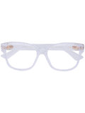 transparent glitter rectangular glasses