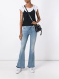 stonewashed flared jeans