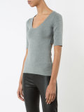 shortsleeved slit back top