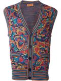 intarsia knit waistcoat