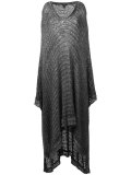 V-neck midi knitted poncho
