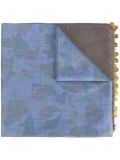 medallion trim camouflage chambray scarf