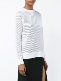 Mesh-Stitched Long Sleeve Sweater