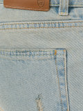 distressed straight cut jeans