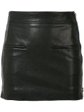 zipped laterals leather skirt