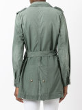 embroidered patch belted jacket