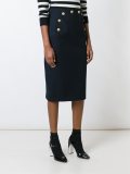 buttoned pencil skirt 