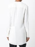 draped front satin blouse