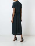 pleated ruffle bib dress